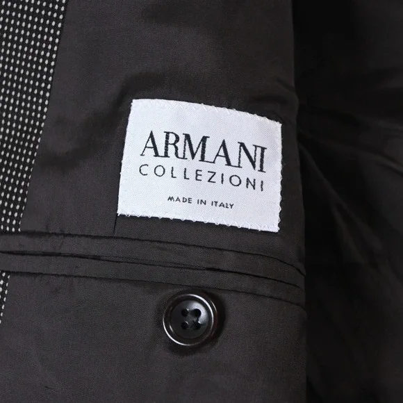 Armani Collezioni 40R Brown‎ Pin Dot 100% Wool Italy Blazer Jacket Sport Coat